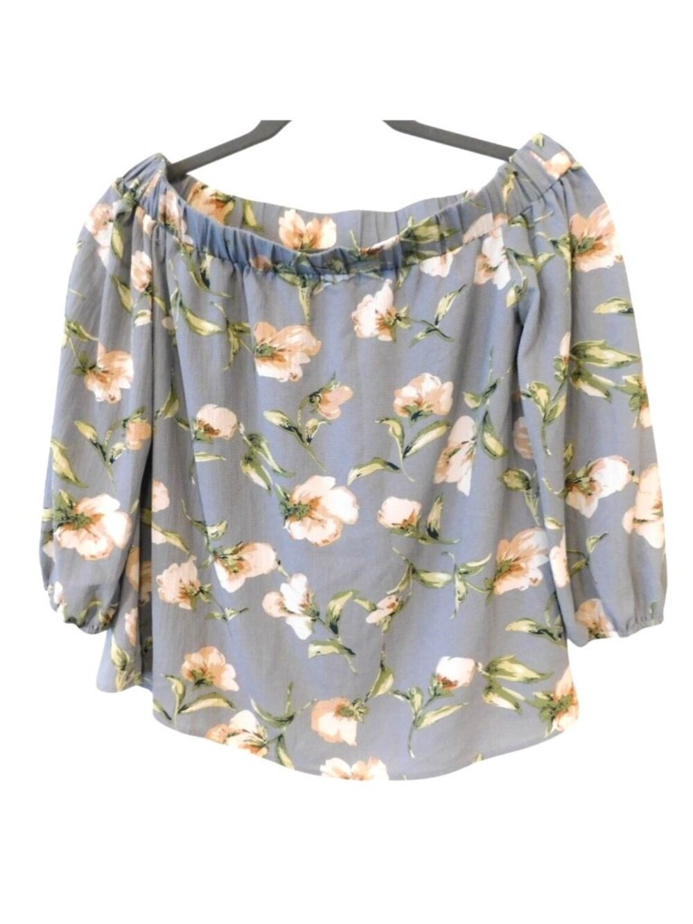 Floral Off Shoulder Peasant Blouse Cottagecore Boho Romantic Entro L Large